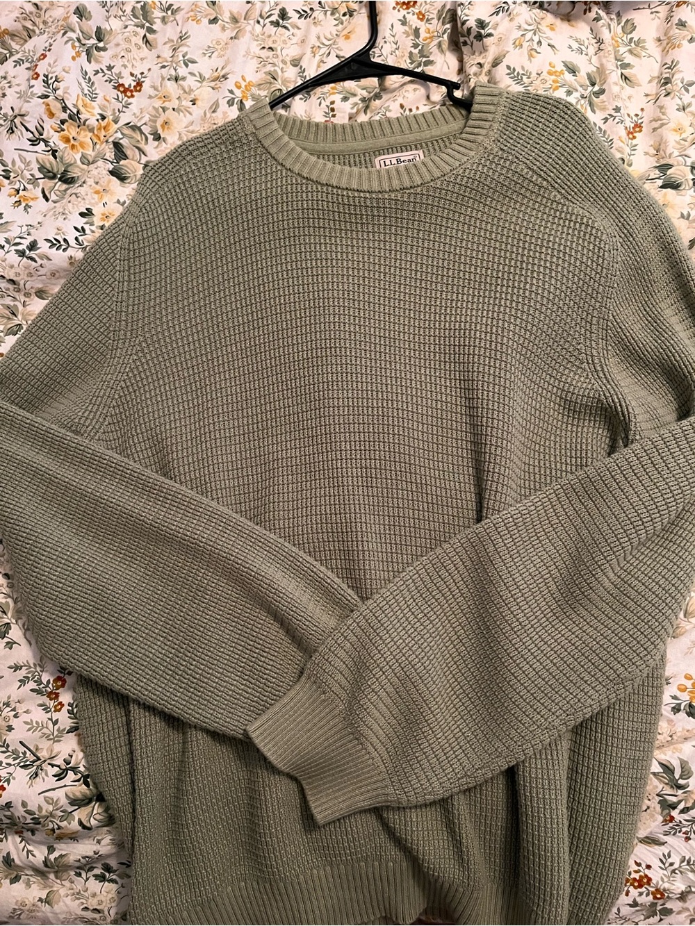 L.L. Bean Men’s Crewneck Waffle Knit Sweater — Sage